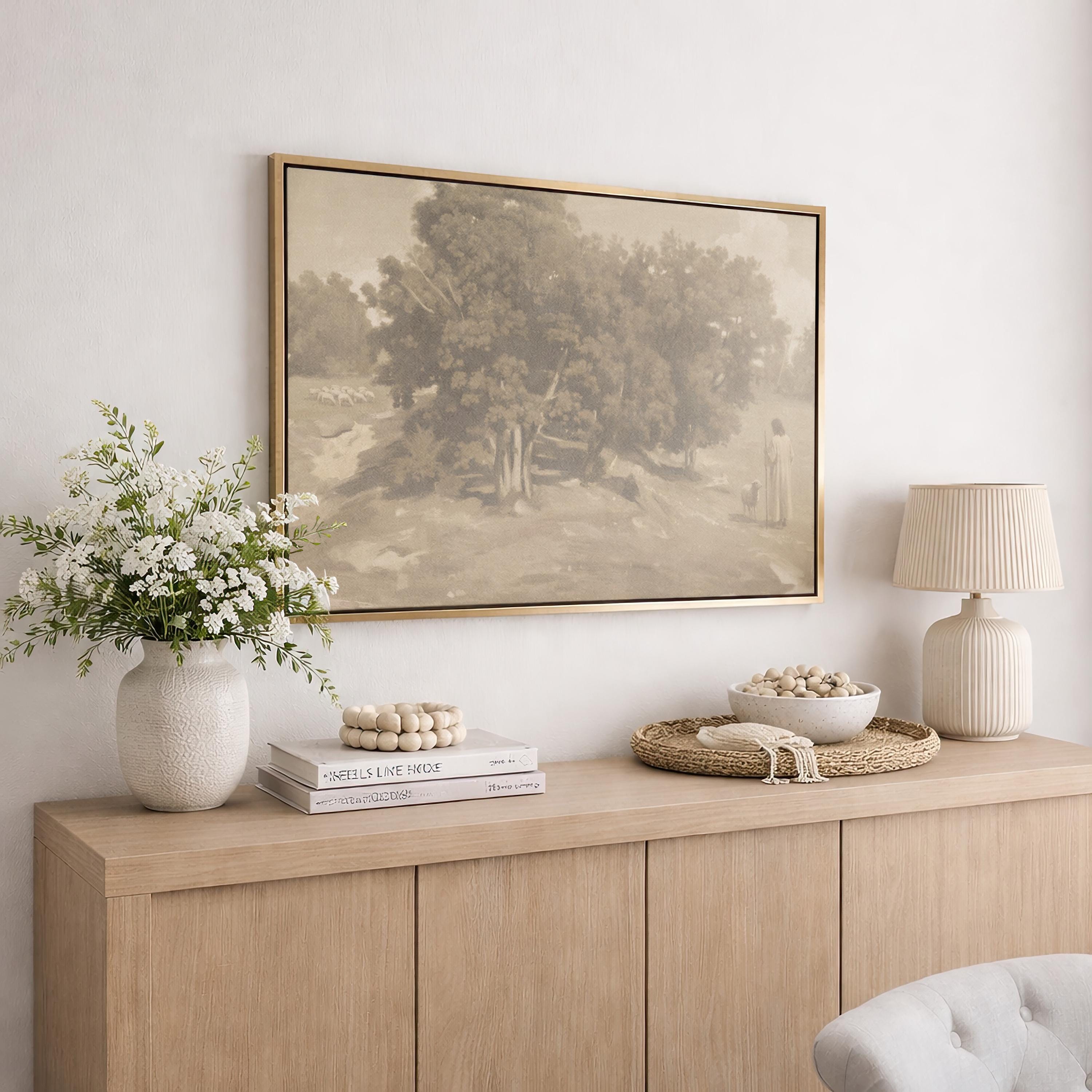 Be Still Canvas | Corot Oak Grove Christian Wall Art Print | Impressionist Christian Wall Art | Faith Gift | F0001