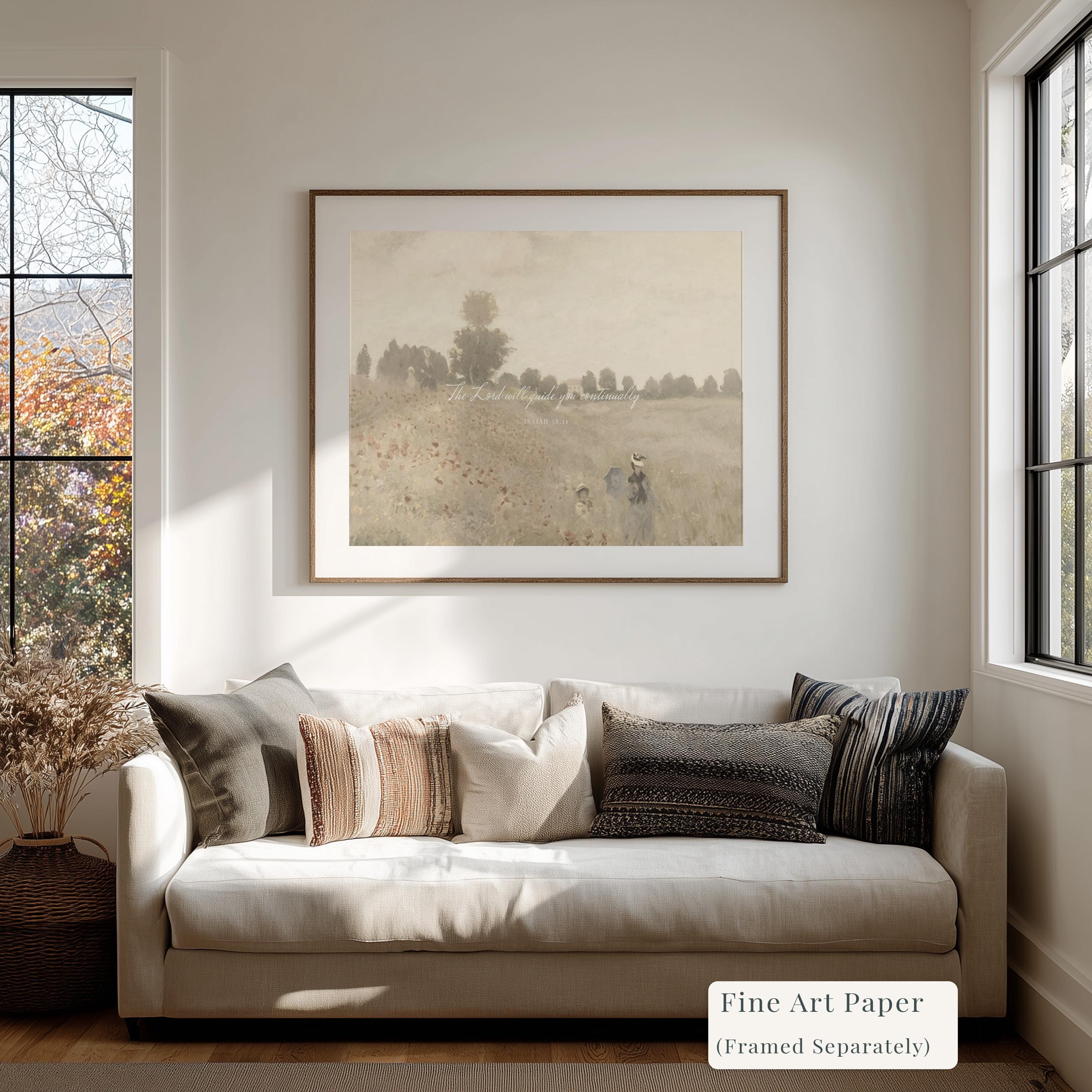 Isaiah 58:11 Canvas | Monet Poppies Christian Decor | Impressionist Christian Wall Art | Faith Gift | T0017