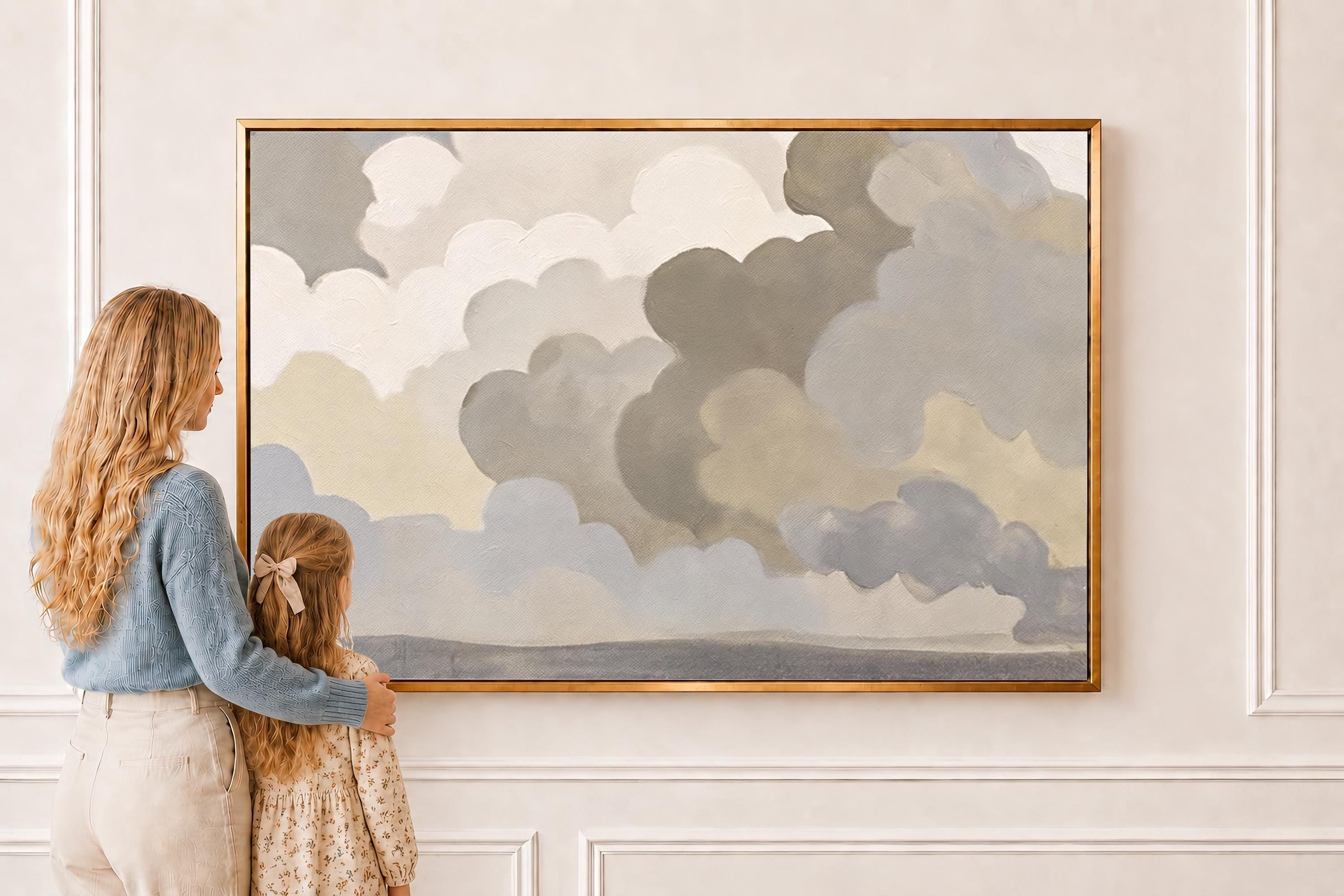 Soft Cloud Nursery Print – Watercolor Sky Wall Art – Gender Neutral Baby Room Decor – Minimal Pastel Nursery – Baby Shower Gift