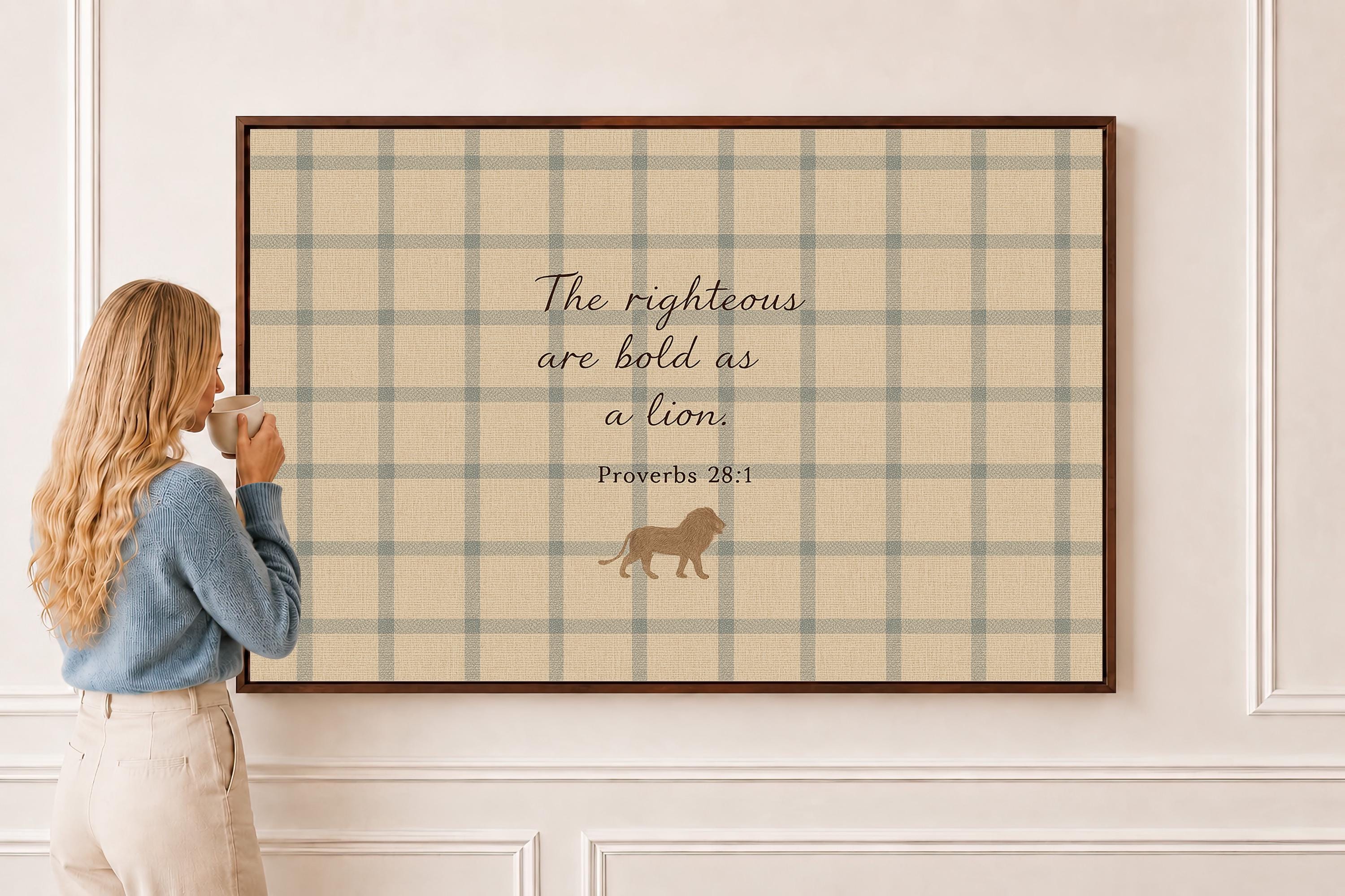 Proverbs Nursery Wall Art - Bold and Courageous Lion Nursery | Boy Room Decor