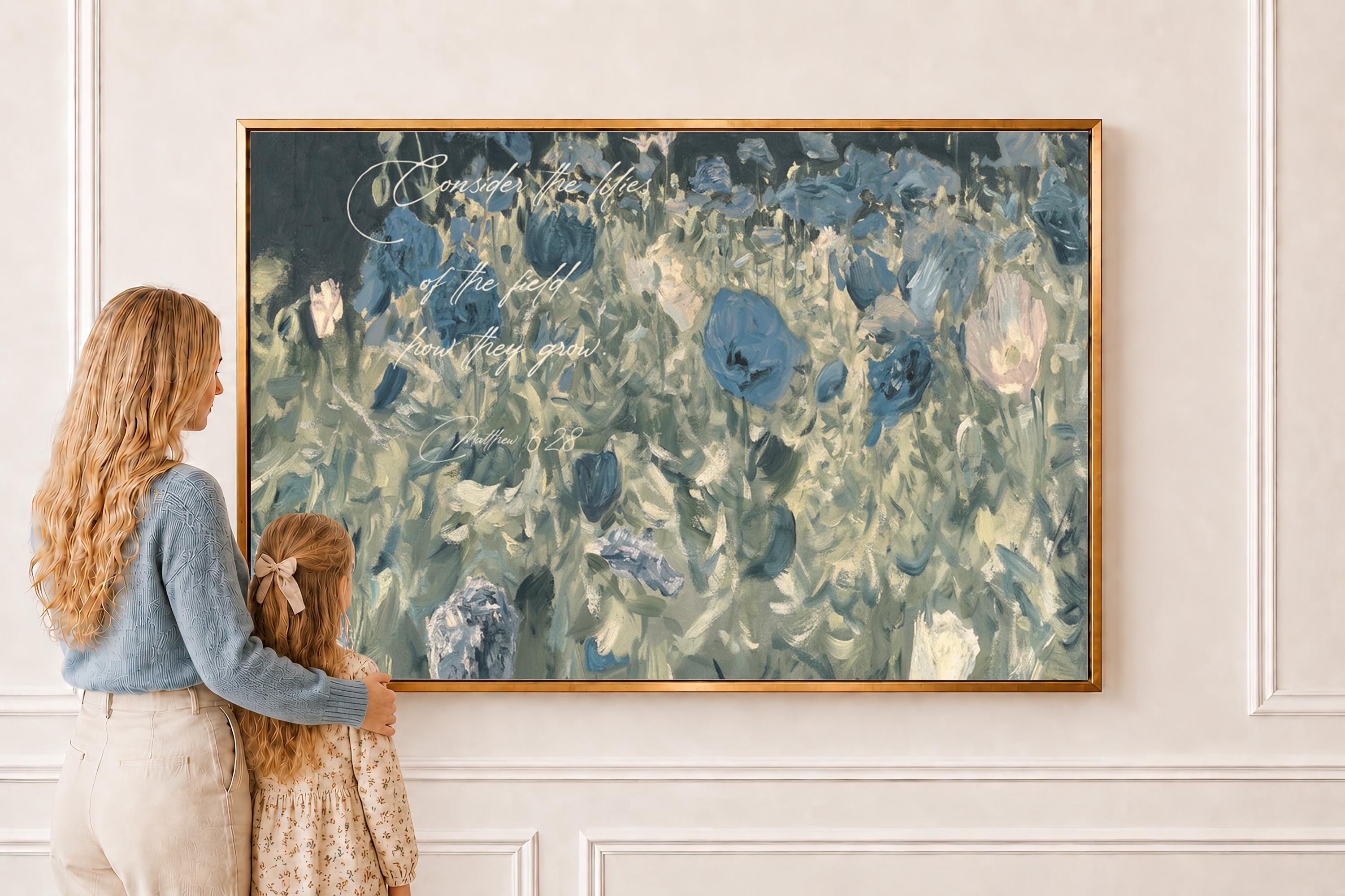 Christian Wall Art Print | Scripture Wall Art Print | Consider the Lilies Christian Wall Art Print | W0062