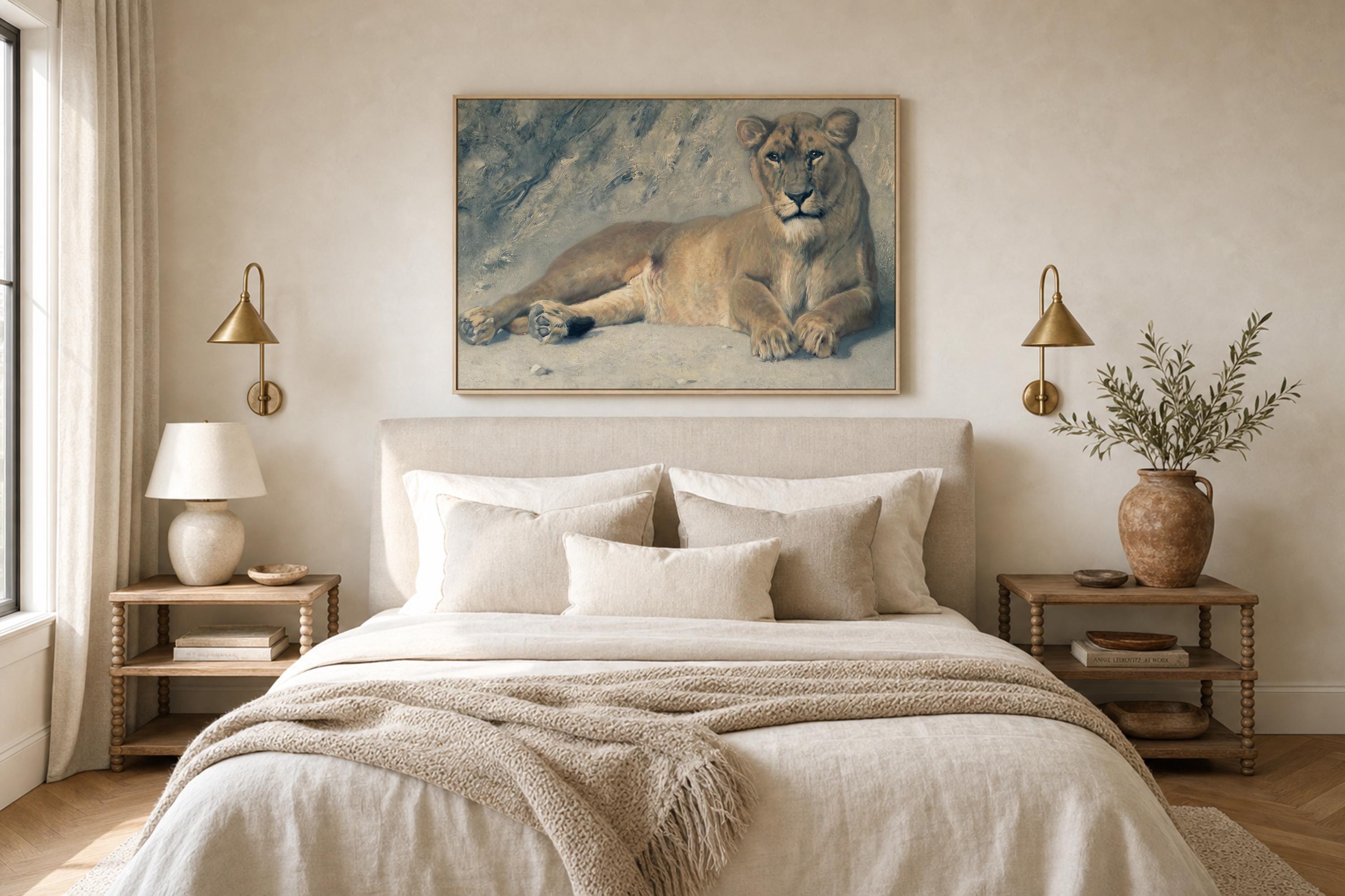 Strong and Courageous Lion Christian Wall Art Print | P0034