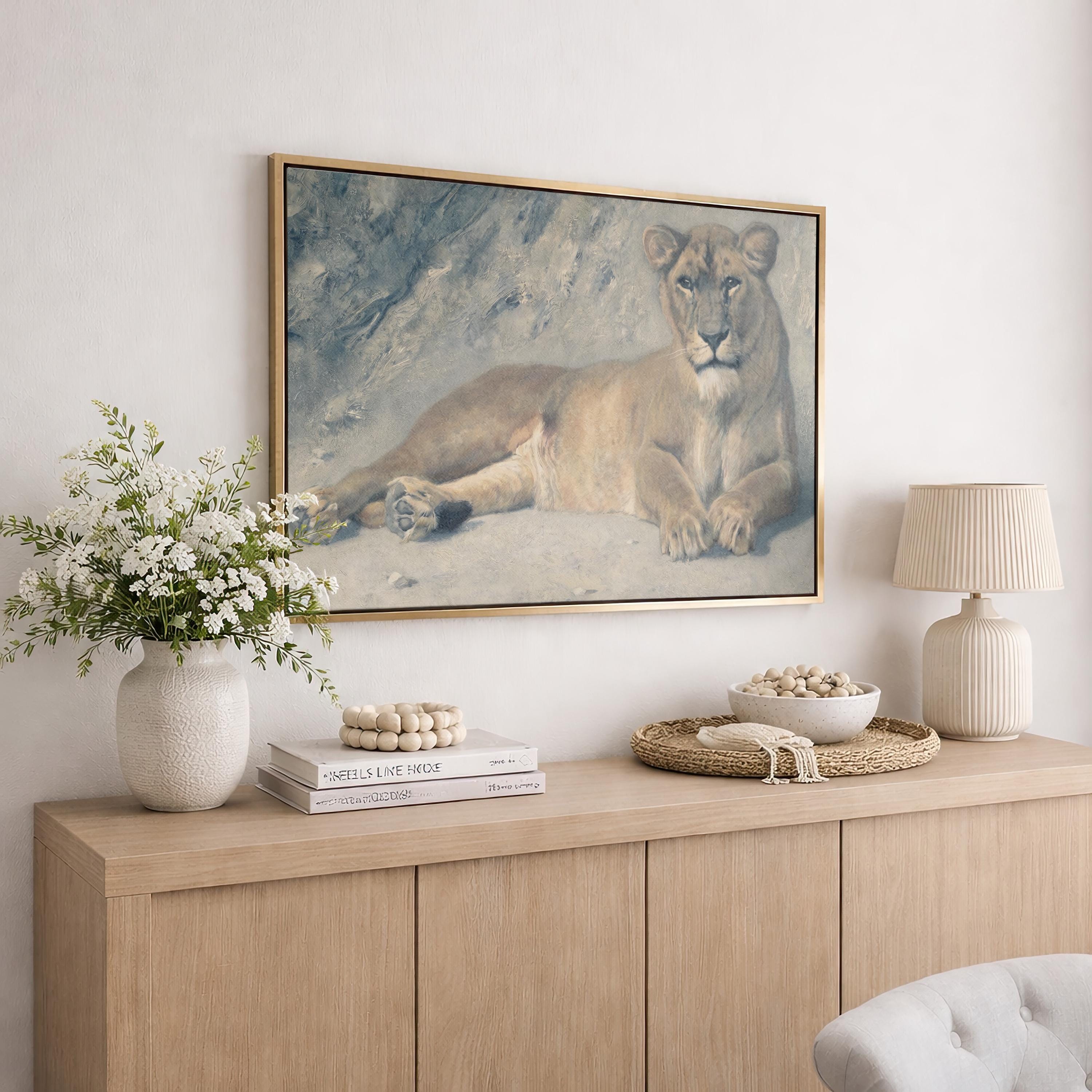 Strong and Courageous Lion Christian Wall Art Print | P0034