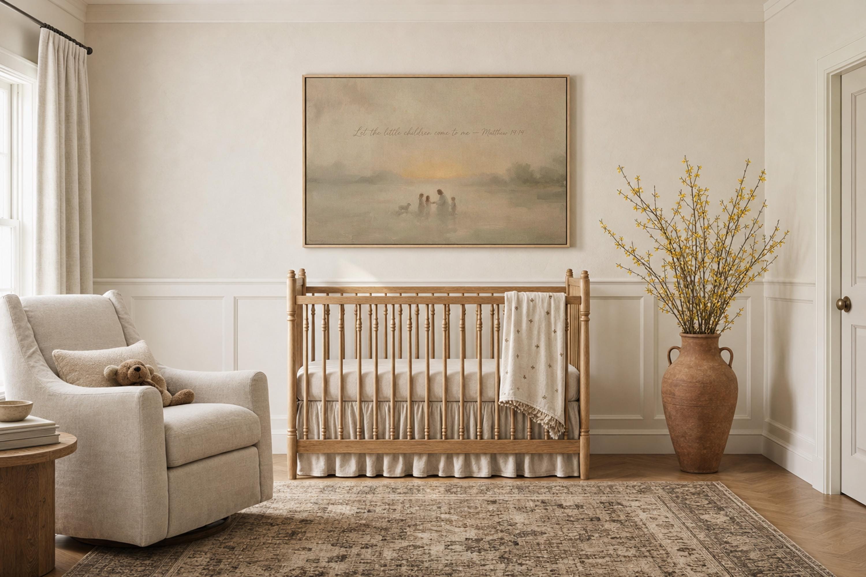 Christian Nursery | Modern Christian Neutral | Jesus Children Christian Wall Art Print | W0188