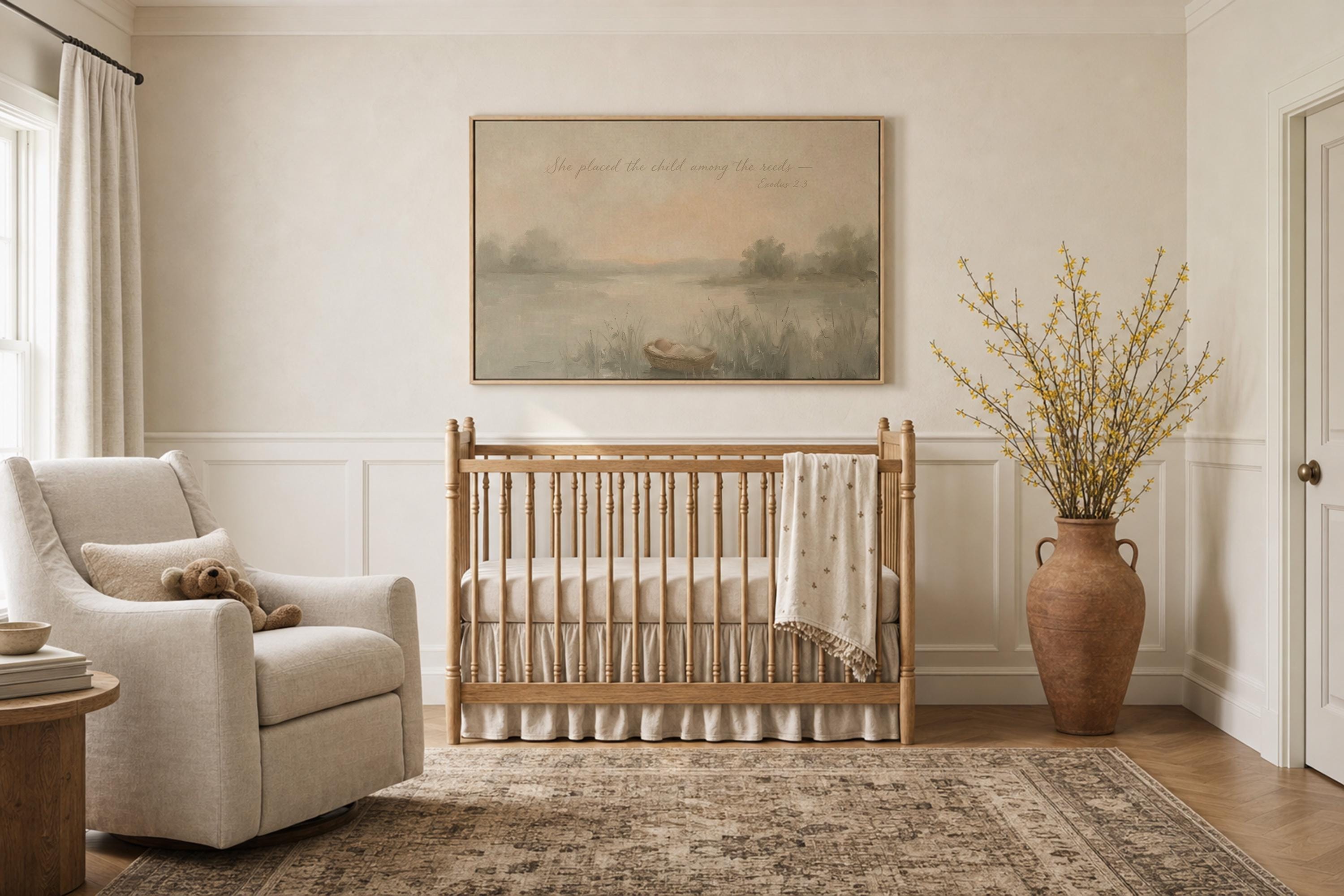 Nursery Biblical Art | Baby Moses Christian Wall Art Print | W0182