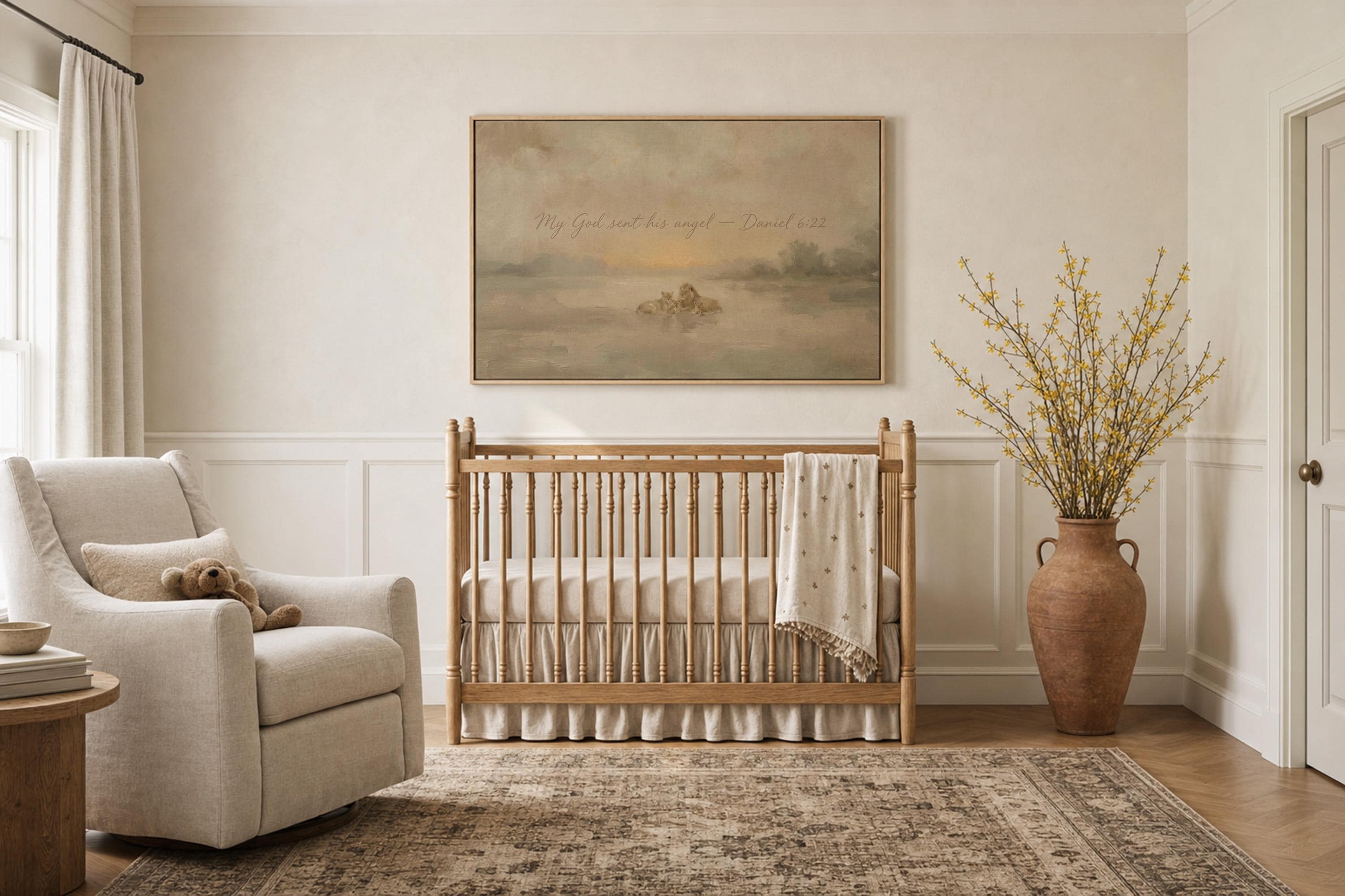 Lion and Lamb Art | Daniel Lions Christian Wall Art Print | W0187