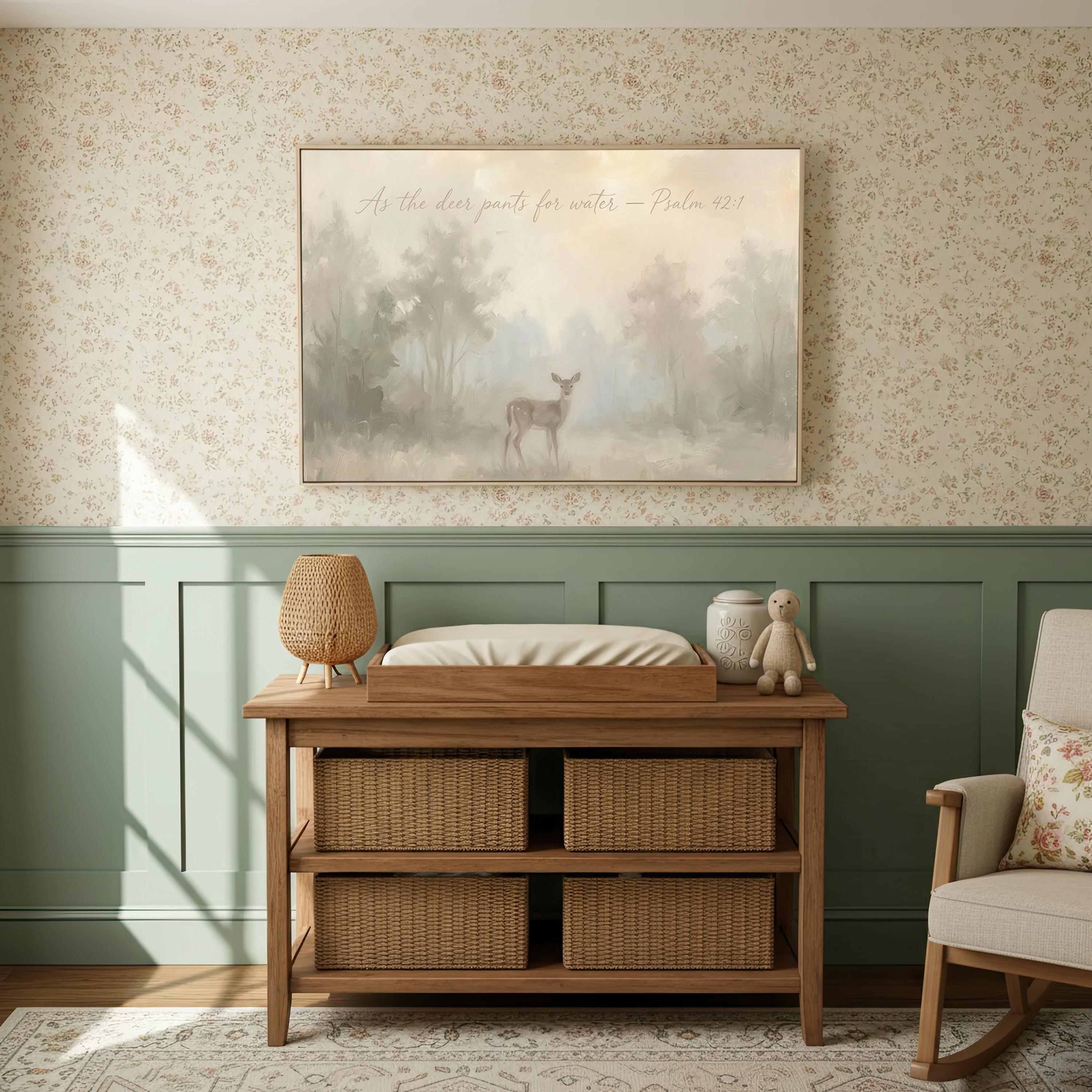 Christian Nursery | Baby Deer Christian Wall Art Print | W0177