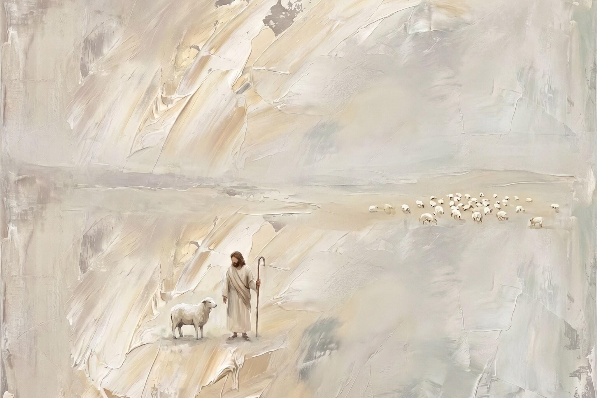 Lost Sheep Wall Art | Lost Sheep — Luke 15 | Horizon Whisper Christian Wall Art Print | L0027