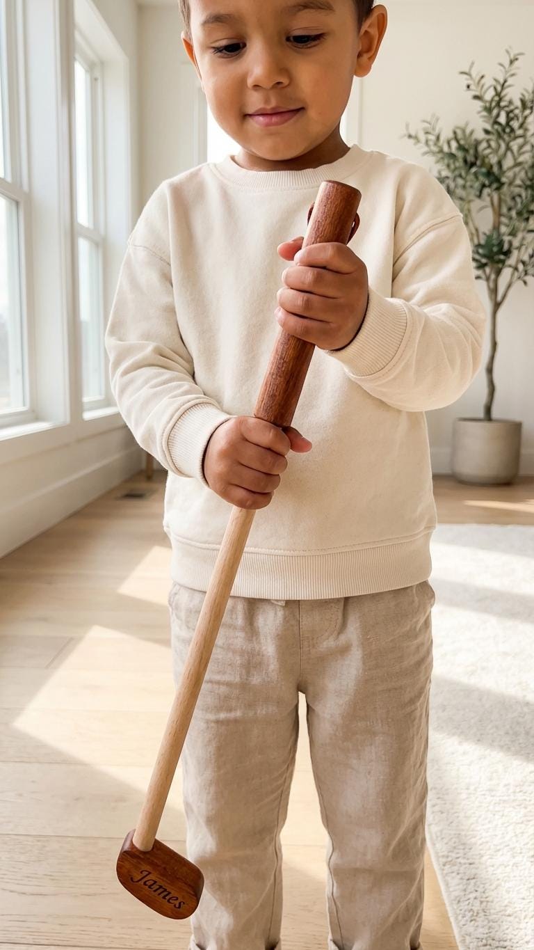Personalized Wooden Golf Club Boy Nursery Decor Sign | Golf Room Wall Art