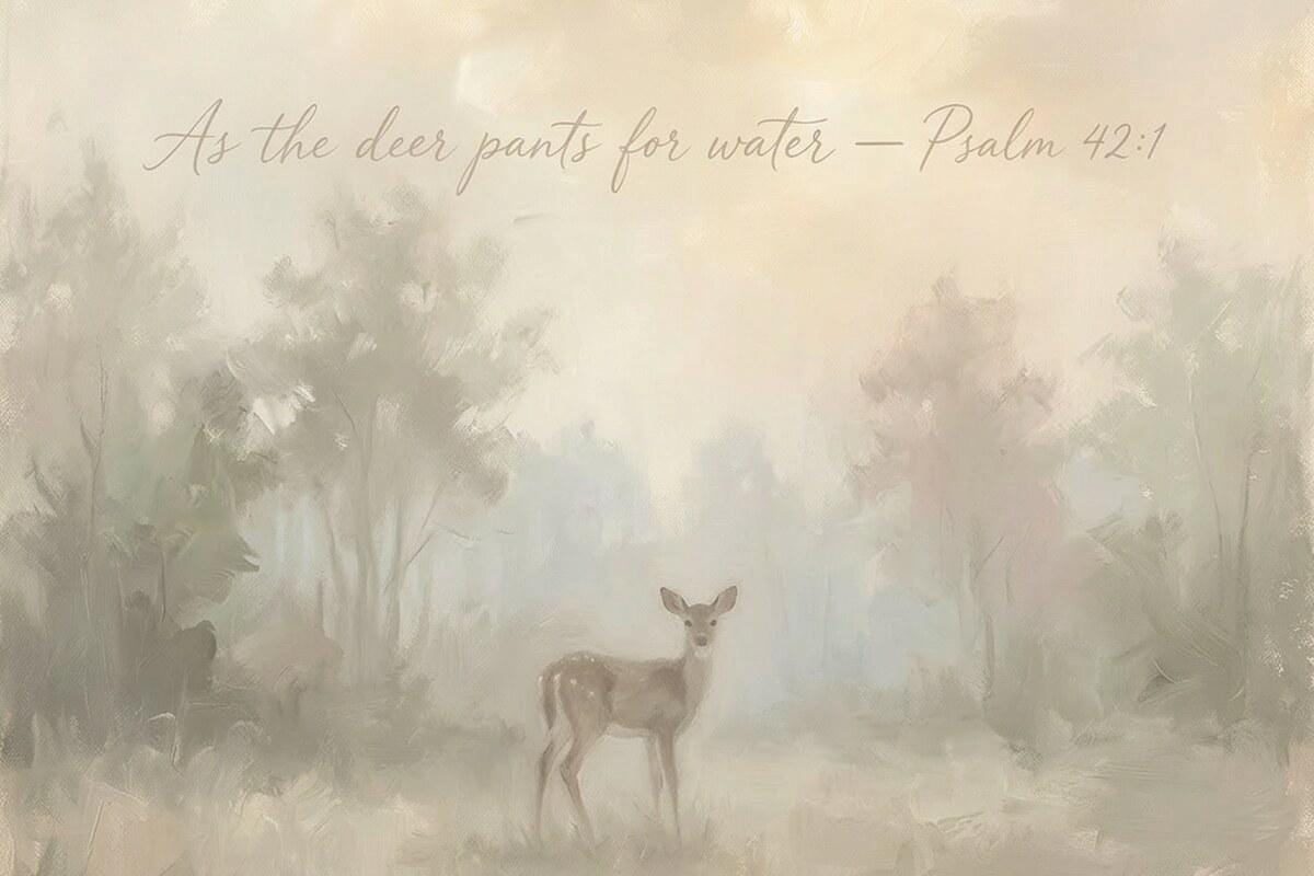 Christian Nursery | Baby Deer Christian Wall Art Print | W0177