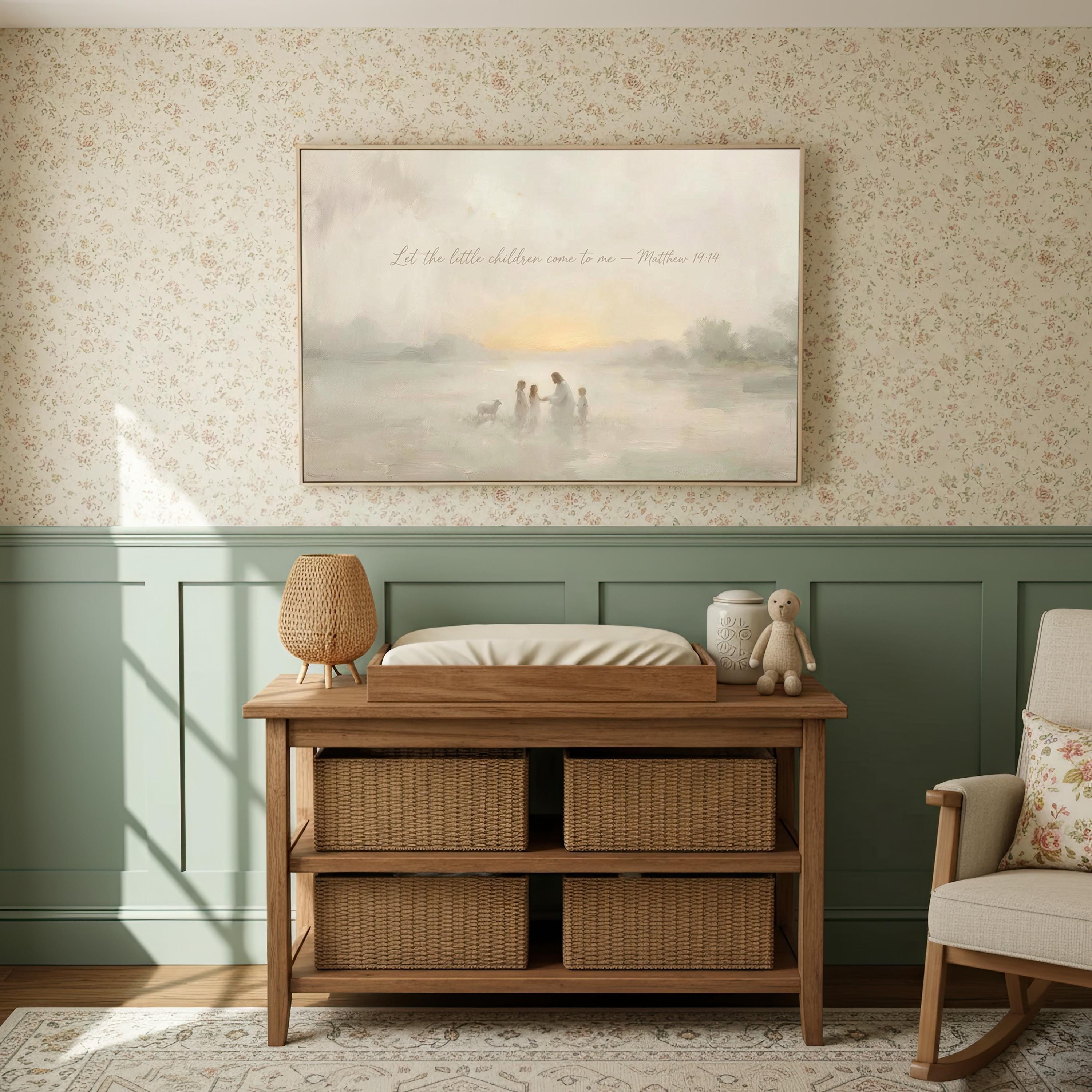 Christian Nursery | Modern Christian Neutral | Jesus Children Christian Wall Art Print | W0188