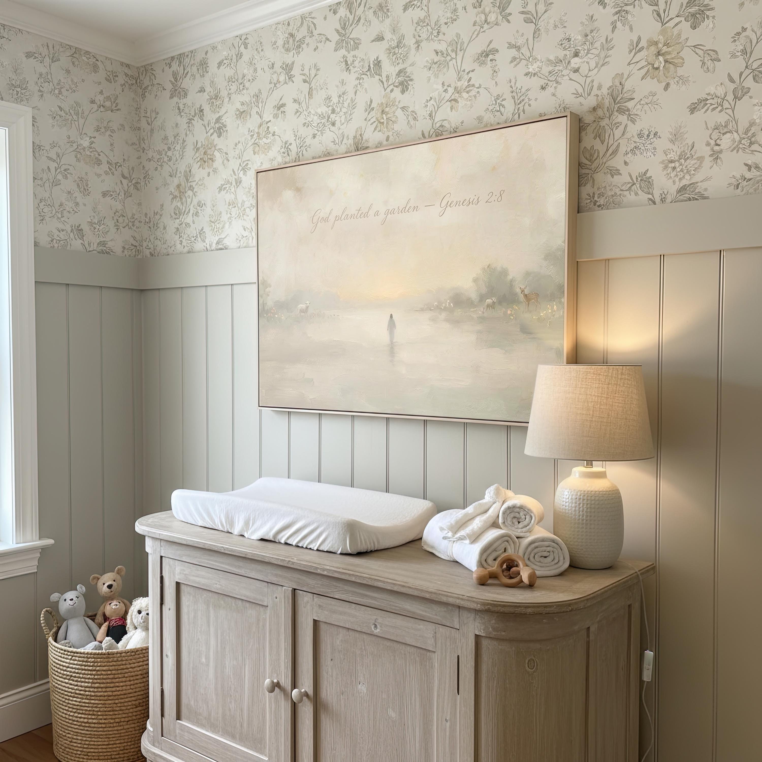 Faith Nursery | Garden Eden Christian Wall Art Print | W0186