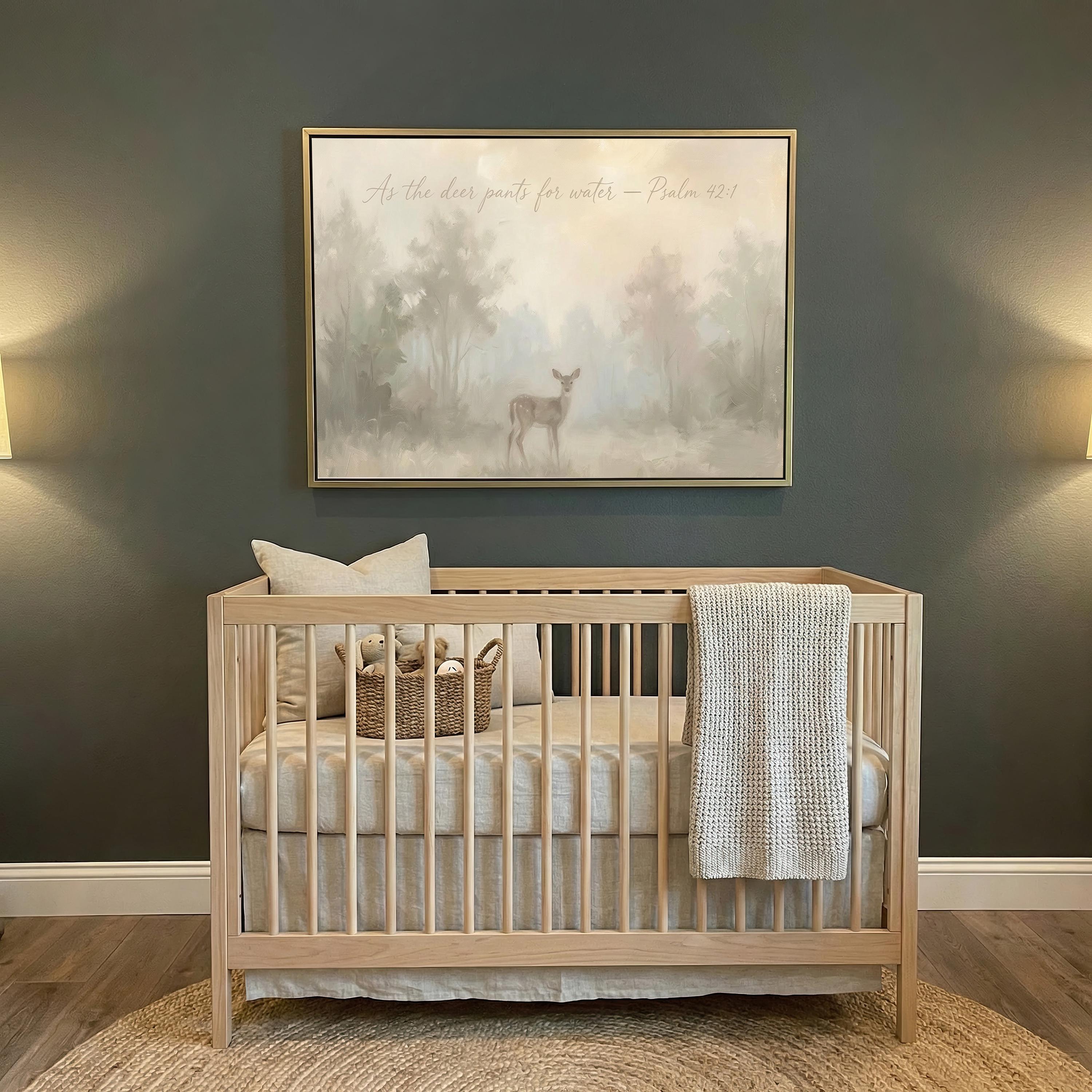 Christian Nursery | Baby Deer Christian Wall Art Print | W0177
