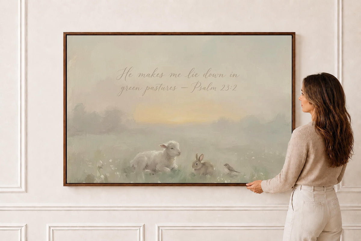 Lamb and Bunny — Psalm 23:2 | Product view 1