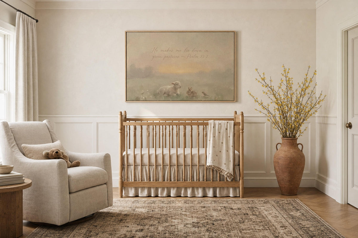 Lamb and Bunny — Psalm 23:2 | Product view 2