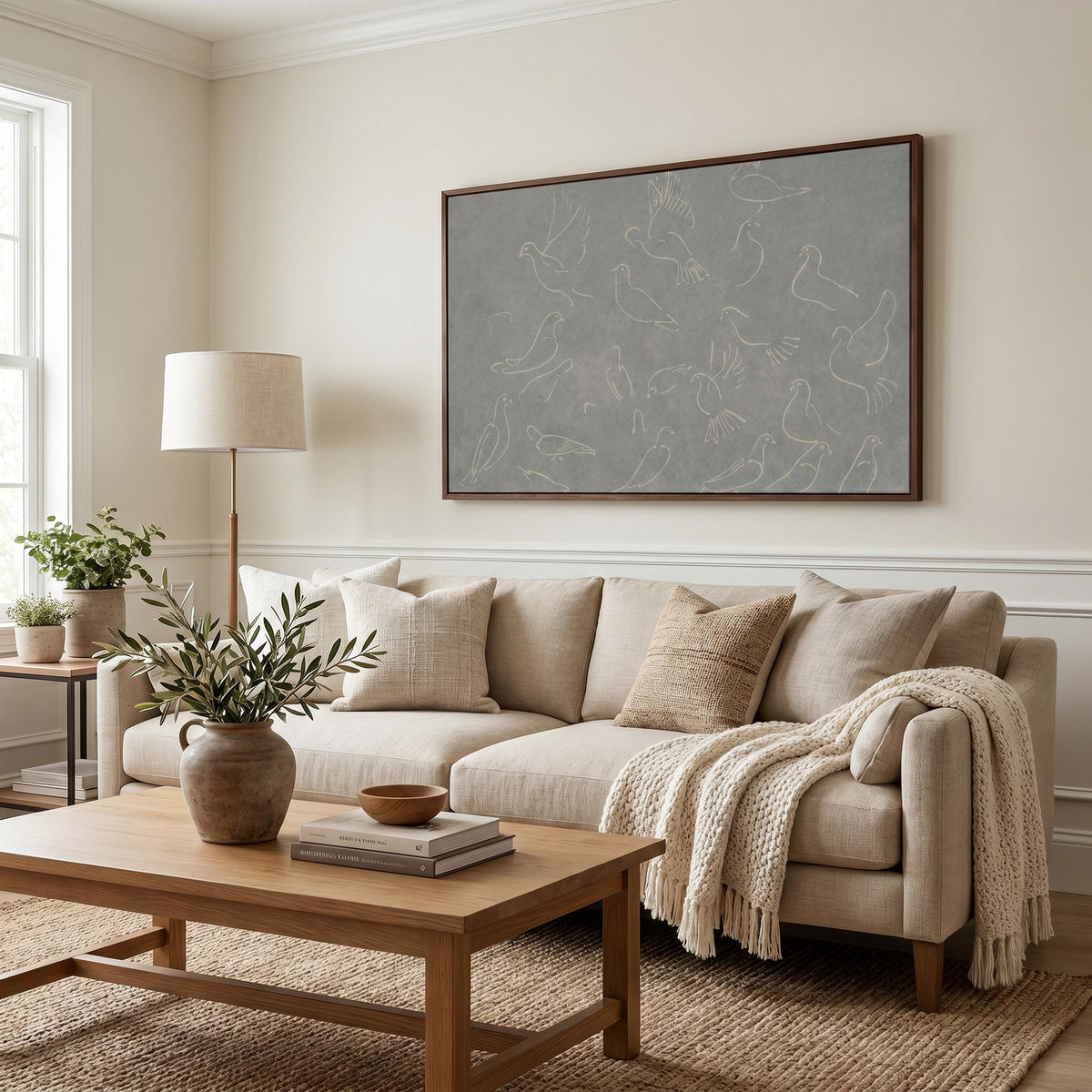 Blue Gray Dove Sketch — Wall Art | Product view 4