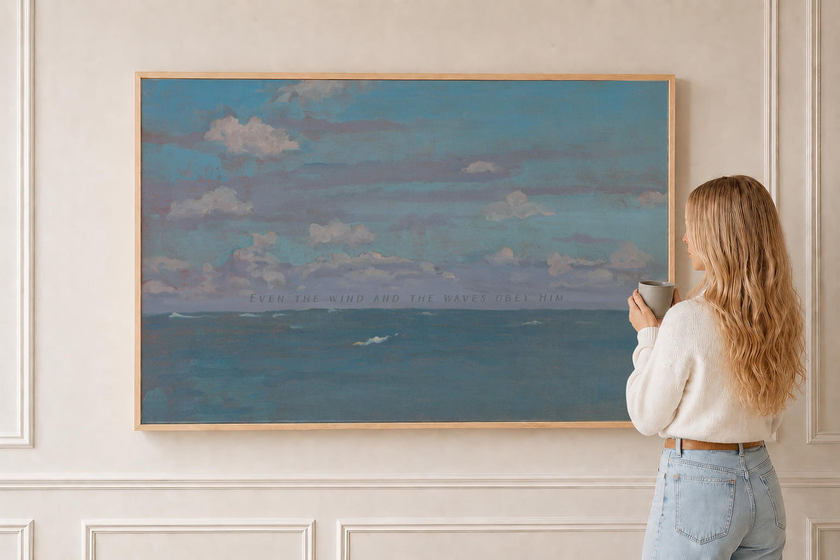 Wind and Waves Obey Him — Ocean Wall Art | Product view 1