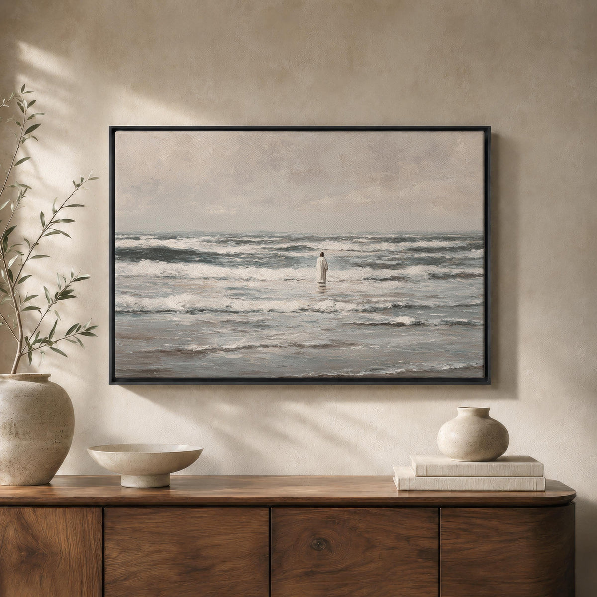 Power Over the Waves and Ocean - Christian Wall Decor, Ocean Art Print | Product view 1