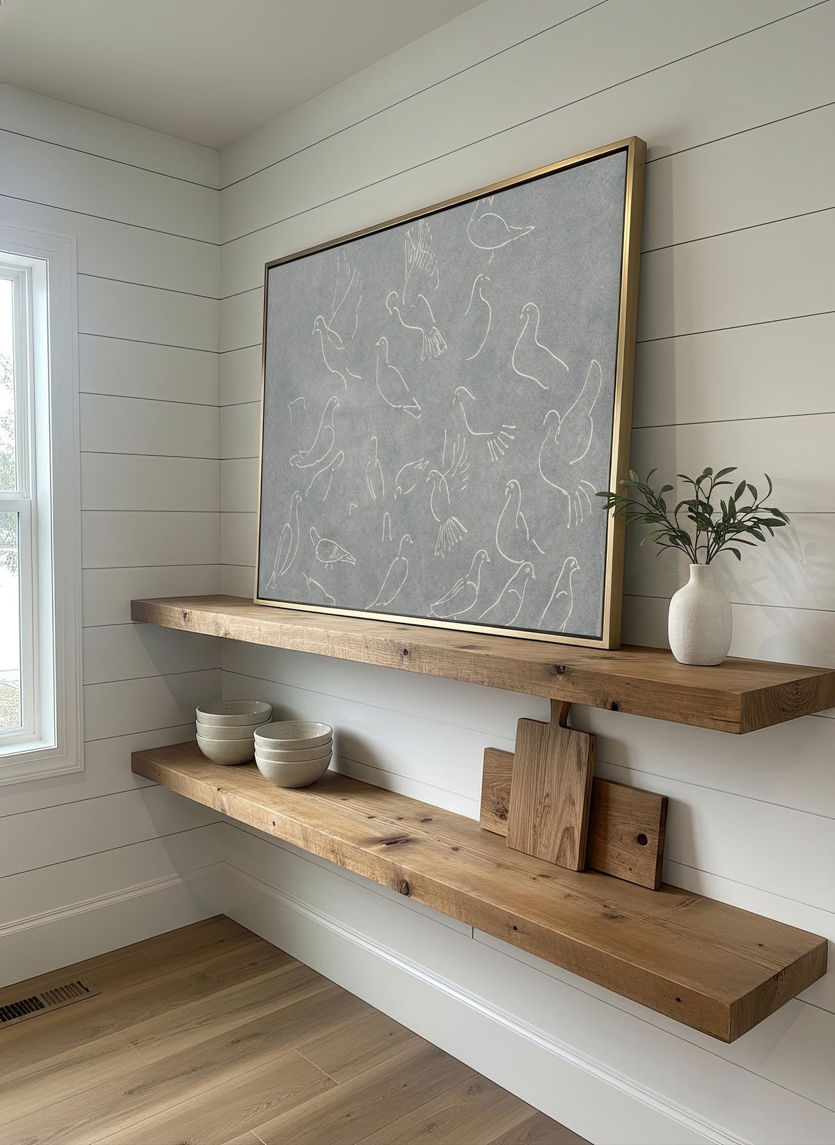 Blue Gray Dove Sketch — Wall Art | Product view 1