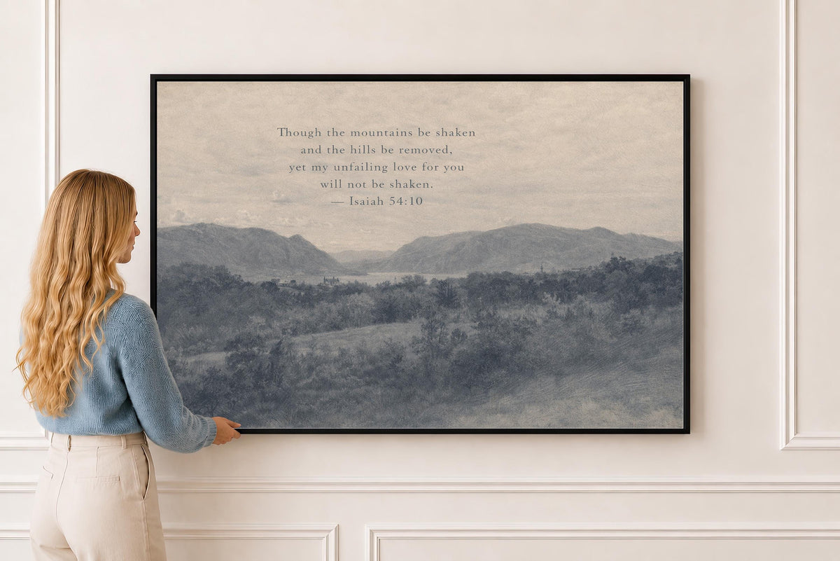 Mountains Be Shaken, Blue — Isaiah 54:10 | Product view 1