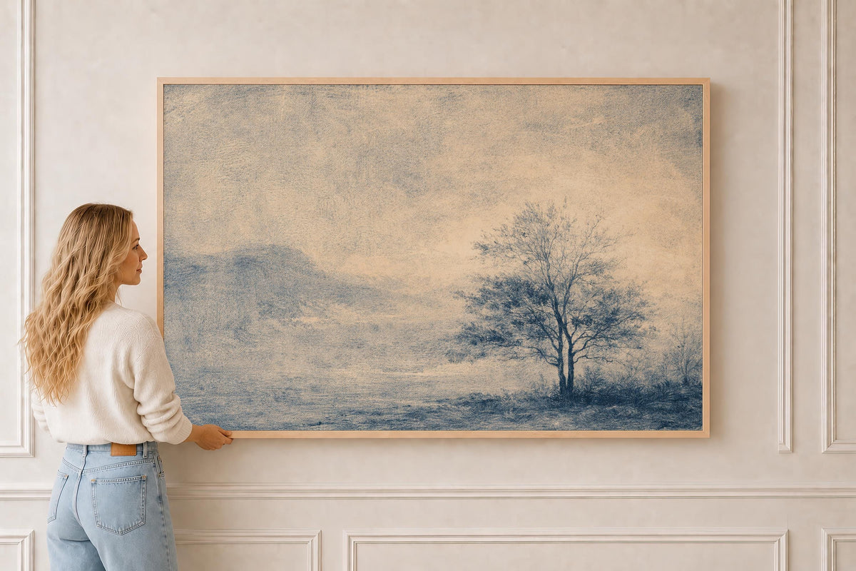Minimalist Blue Tree — Landscape Print | Product view 5