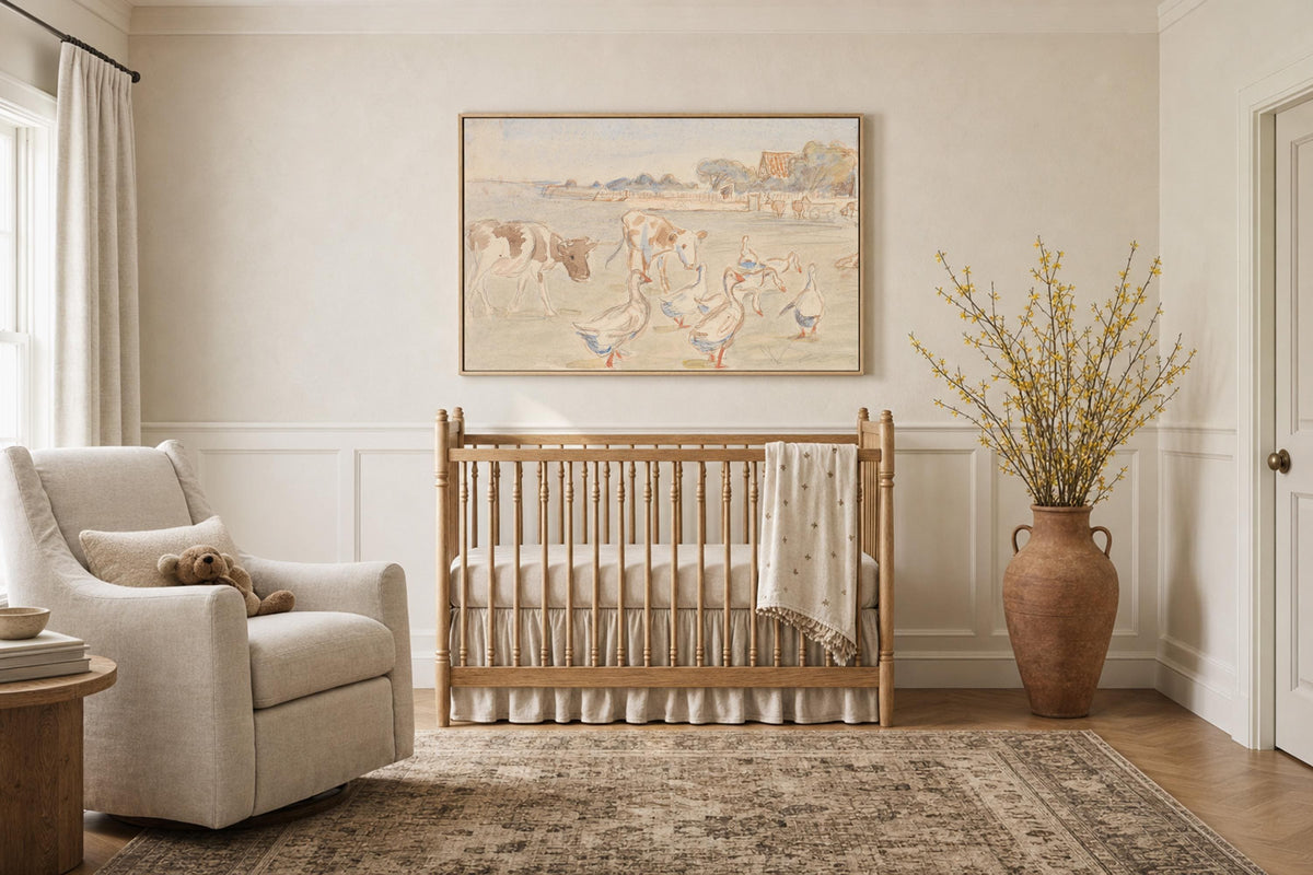 Cow and Goose — Nursery Wall Art | Product view 1