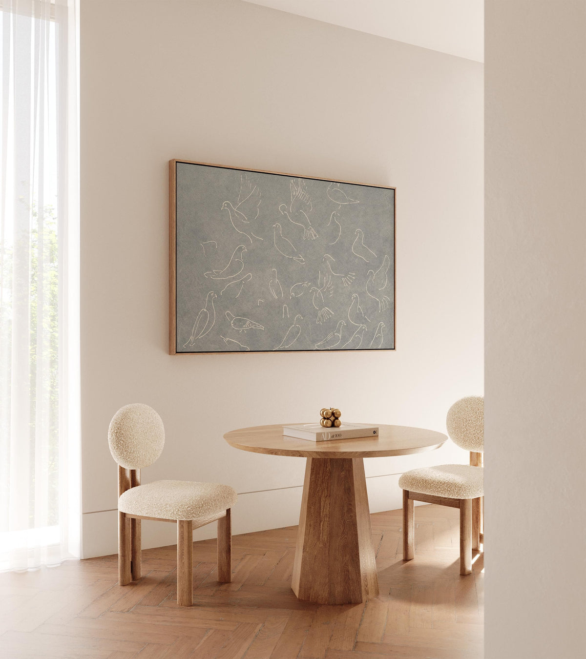 Blue Gray Dove Sketch — Wall Art | Product view 3