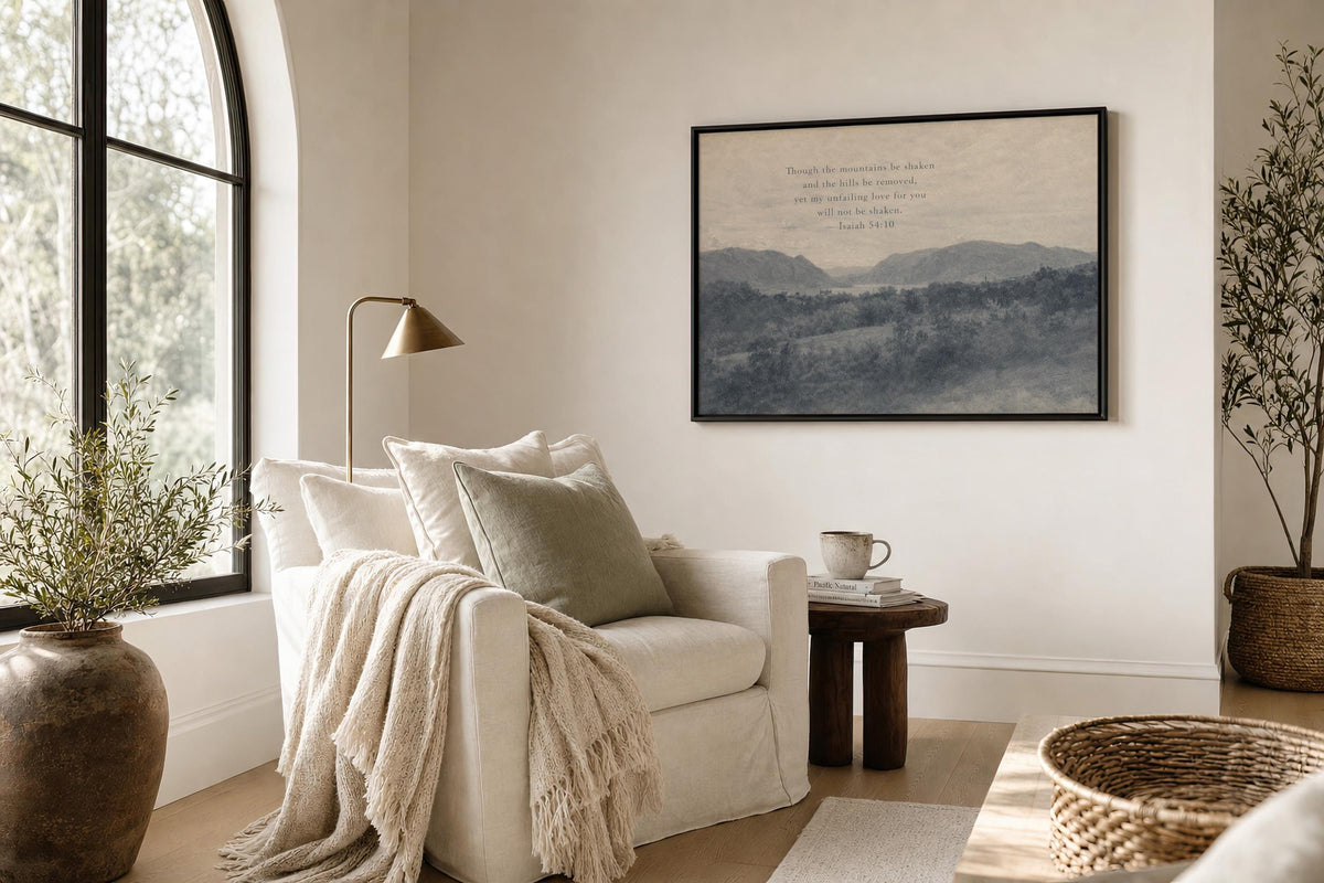 Mountains Be Shaken, Blue — Isaiah 54:10 | Product view 3