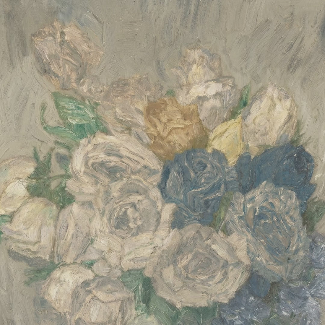 Antique Roses in a Blue Vase video