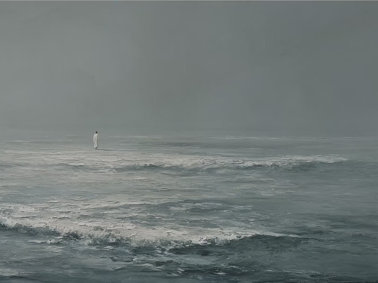 Jesus Walks on Water, Christian Wall Decor, Ocean Art Print